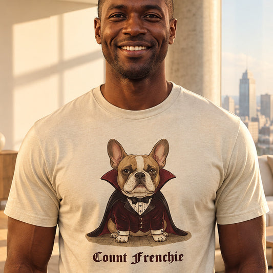 Count Frenchie Vampire T-Shirt natural