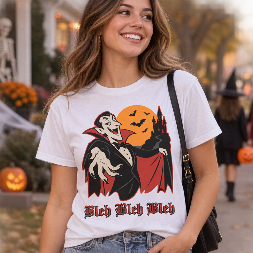 Funny Dracula Halloween T-Shirt, Bleh Bleh Bleh