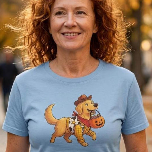 Golden Retriever Halloween T-Shirt blue