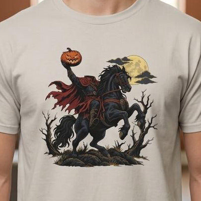 Headless Horseman Halloween T-Shirt ice grey