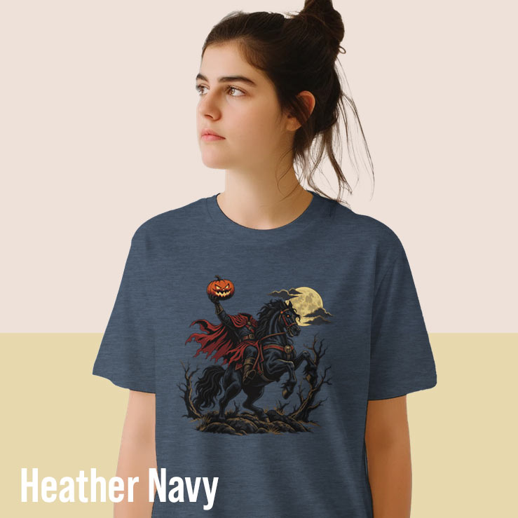 Headless Horseman Halloween T-Shirt navy