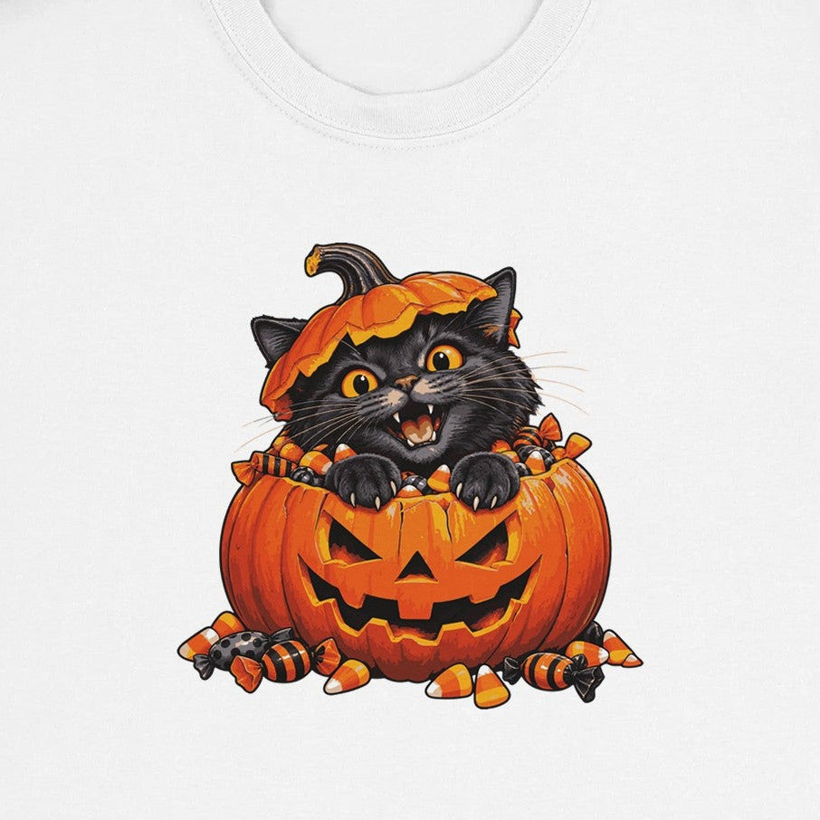 Halloween T-shirt pumpkin cat