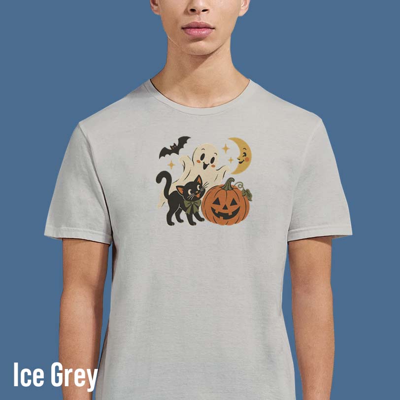 Vintage Boo Halloween T-Shirt grey