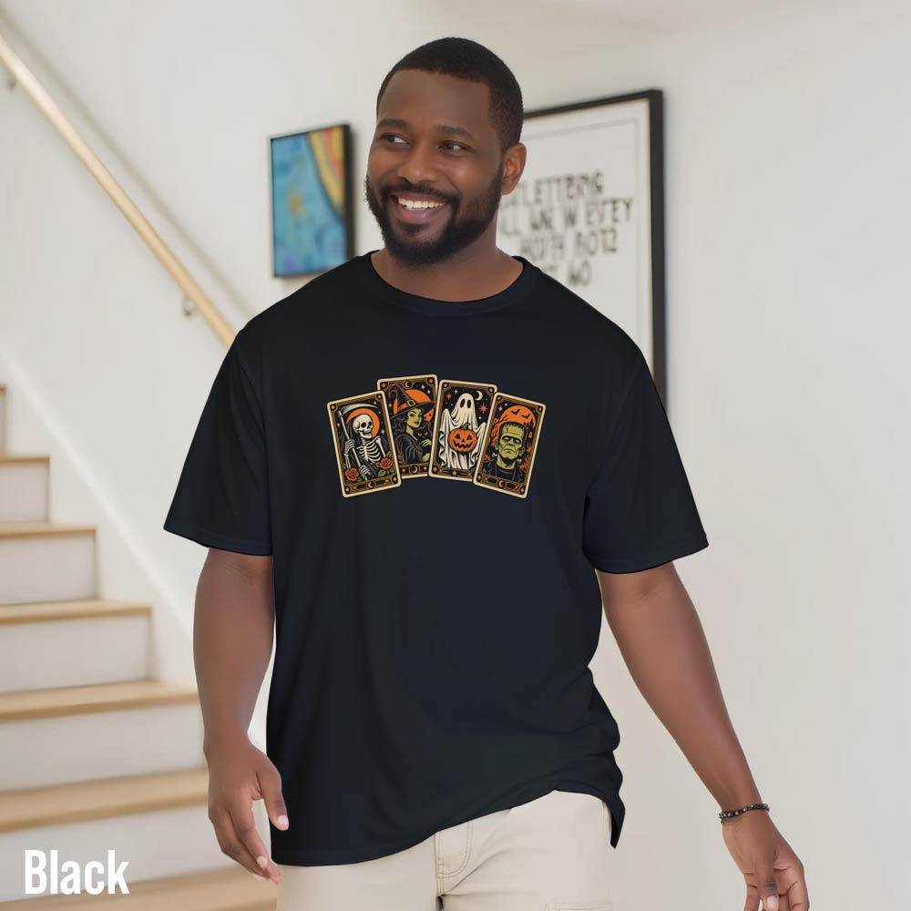 Vintage Halloween Tarot Card T-Shirt black