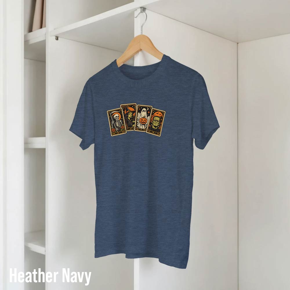 Vintage Halloween Tarot Card T-Shirt navy