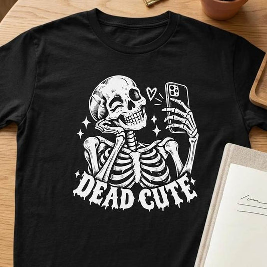 selfie skeleton halloween shirt black